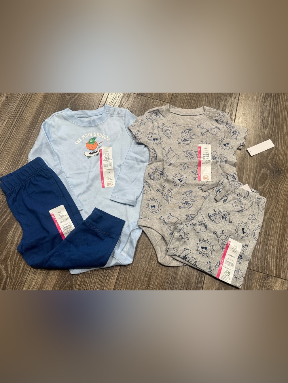 NWT wonder nation Light Blue & Heather Gray 2-Pack Set